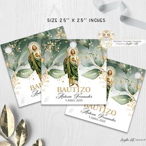 Bautizo Favor Tags Niño Niña San Judas Bautizo Favor Boy Girl Mi Bautizo Tags Etiquetas De Bautismo Español Etiquetas De Regalo EDITABLE Para Imprimir