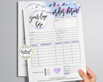 RED Editable Order Form Template Modern Printable Order Form | Etsy
