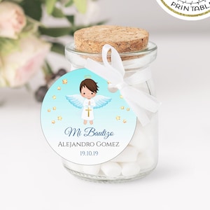 Bautizo Favor Tags Mi Bautizo Tags Thank you tags Baptism Gift Tags EDITABLE Para Imprimir Bautizo tags template Angel Favor Tag