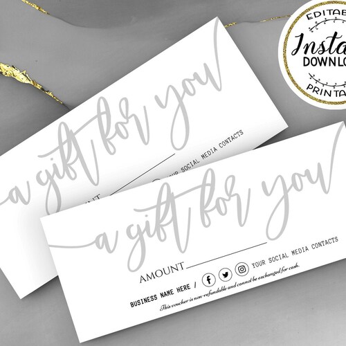 Printable Gift Certificate Modern Gift Certificate Template - Etsy