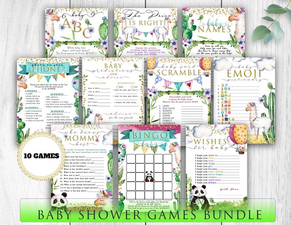 Party Games Baby Panda Shower Game Printable Games Baby Animal Shower ...