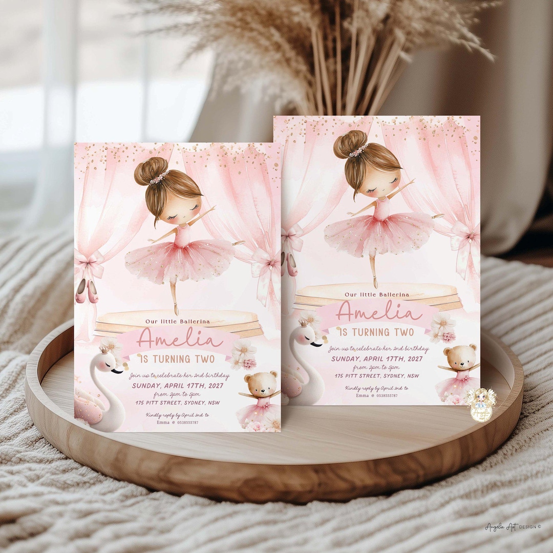 Ballerina Birthday Party Invite: Ballet Invitation Editable Template - Etsy