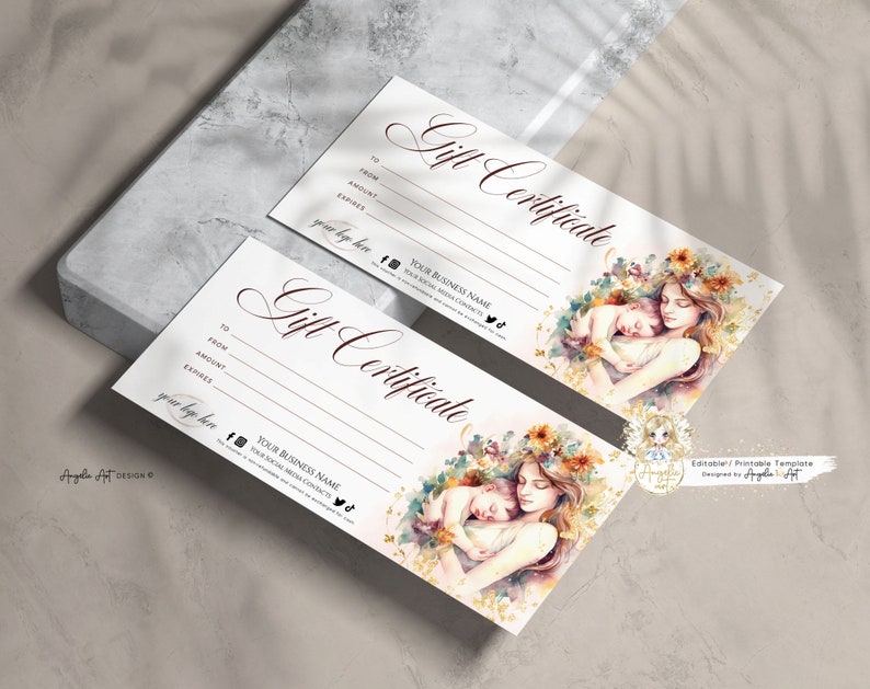 Editable Maternity Gift Voucher Template Photography Gift Card Etsy