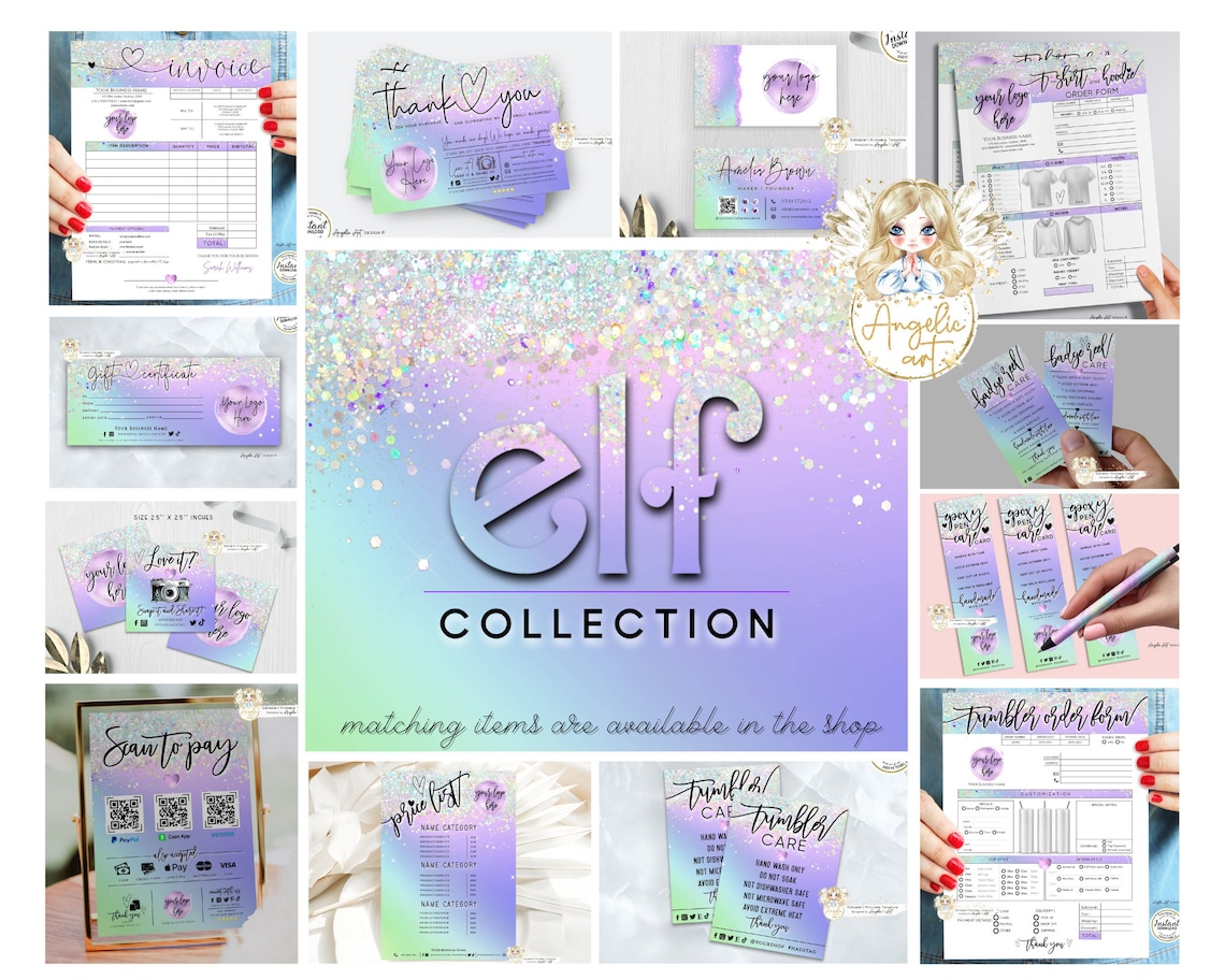 ELF Holographic Glitter Order Form Template EDITABLE - Etsy
