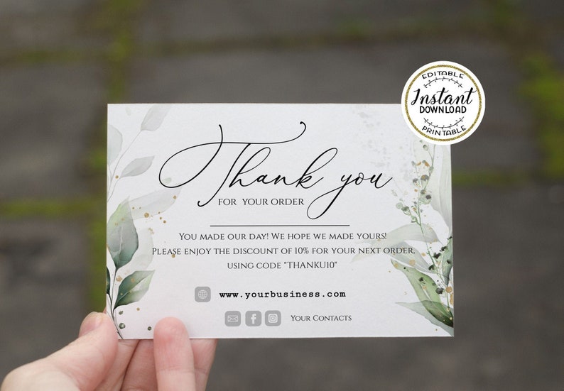 thank you card with photo insert