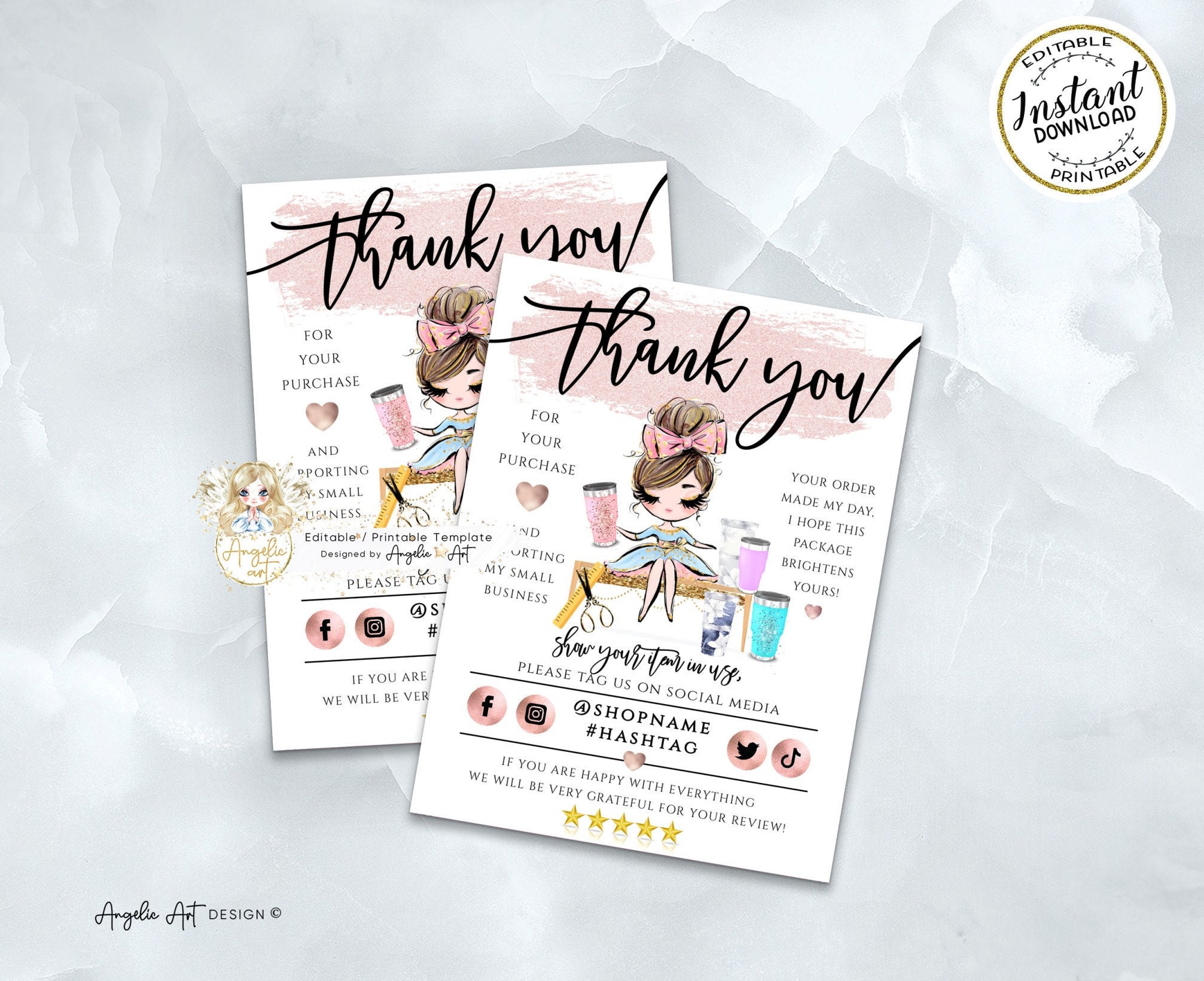 Rose Gold Tumbler Maker Thank You Business Tumbler Making Etsy