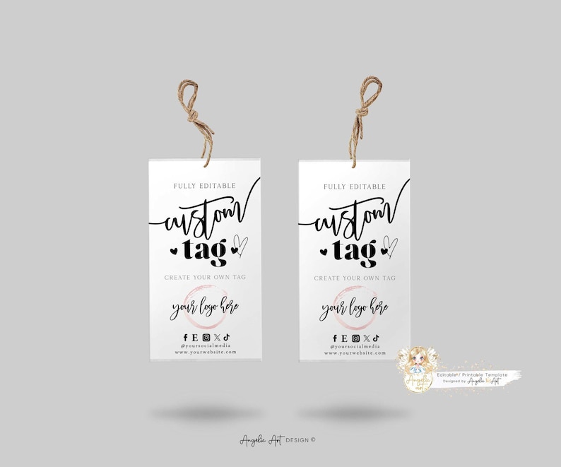 Editable Simple Custom Tag Template Create Your Own Tag Care ...