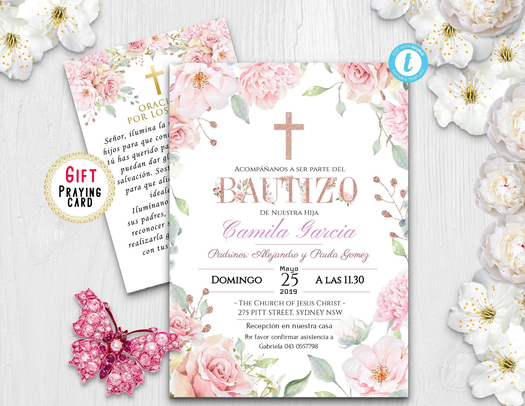 Mi Bautizo Invitation Template Mi Bautizo Invitation Template