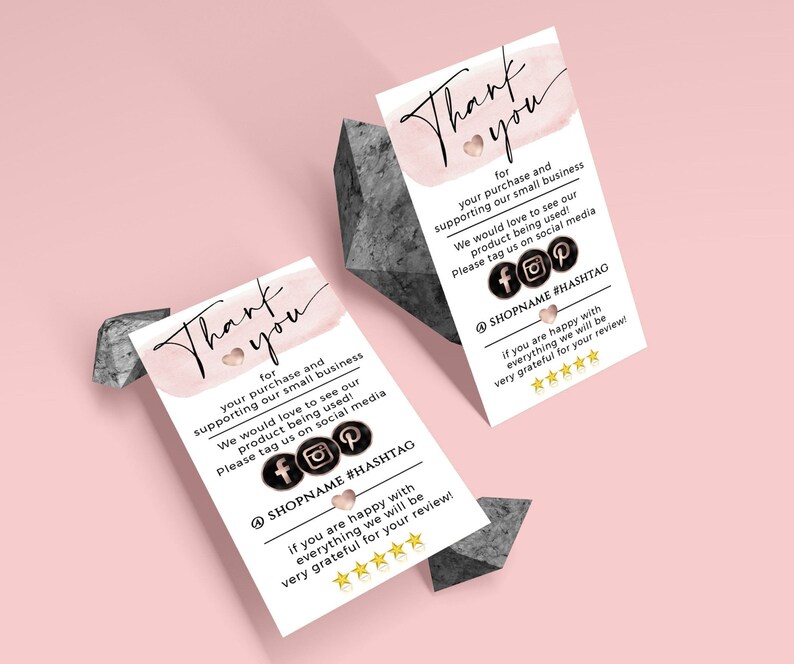 Printable Small Business Insert card / Simple Shop Packaging Etsy