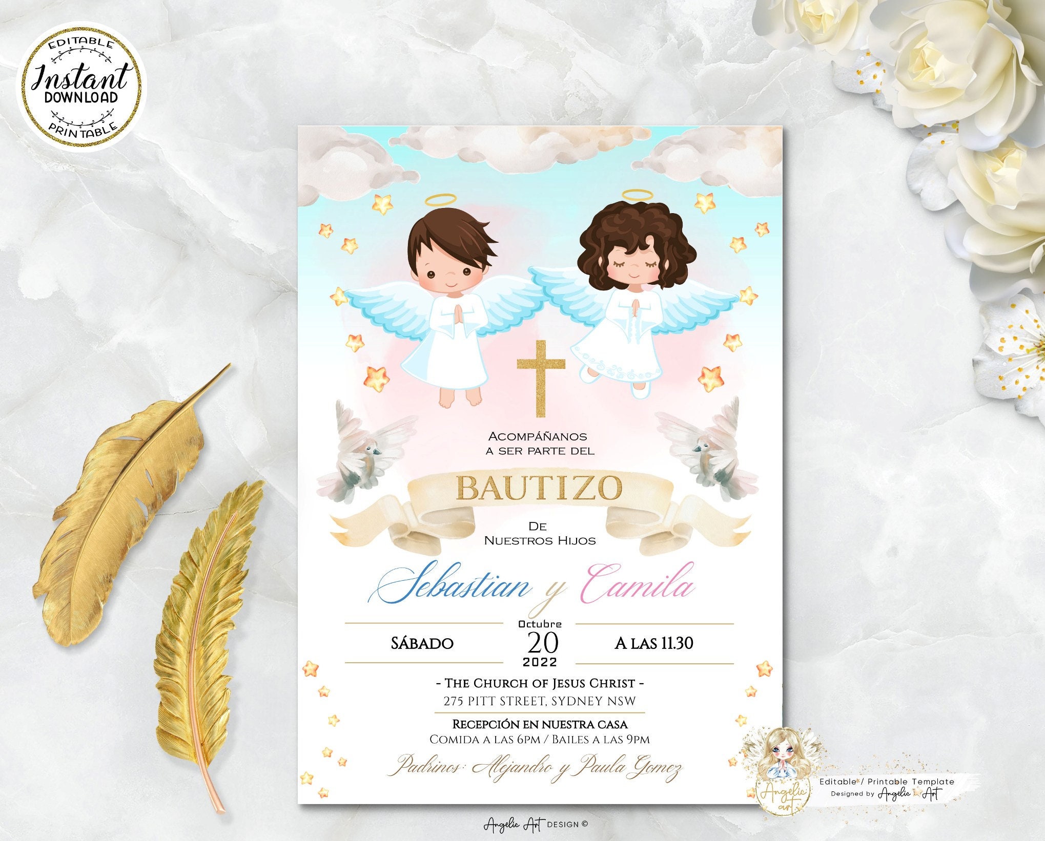 Invitaciones Bautizo Niño y Niña Invitacion de bautizo - Etsy México Invitaciones Bautizo Niño y Niña Invitacion de bautizo - Etsy México