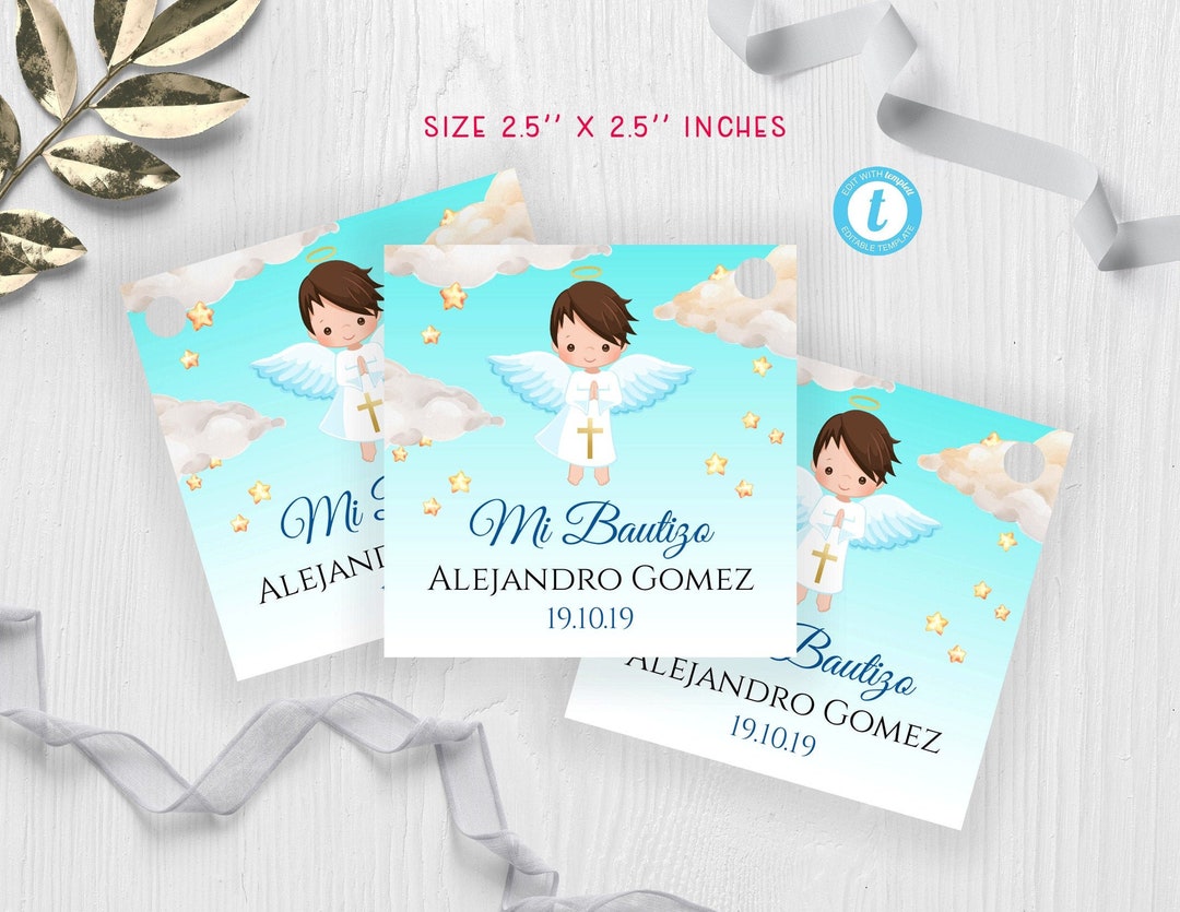 Bautizo Favor Tags | Mi Bautizo Tags | Thank You Tags | Baptism Gift ...