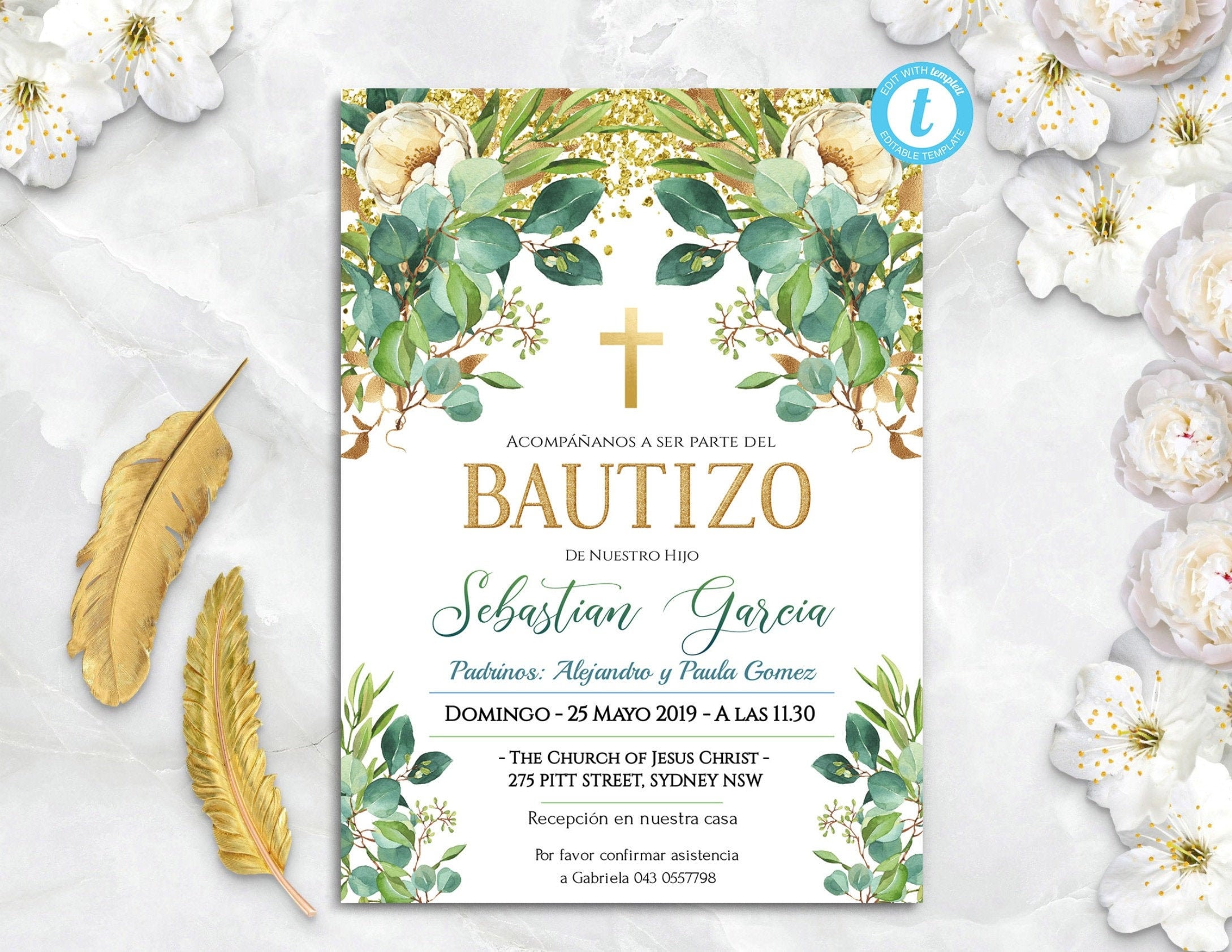 Bautizo Invitaciones Templates