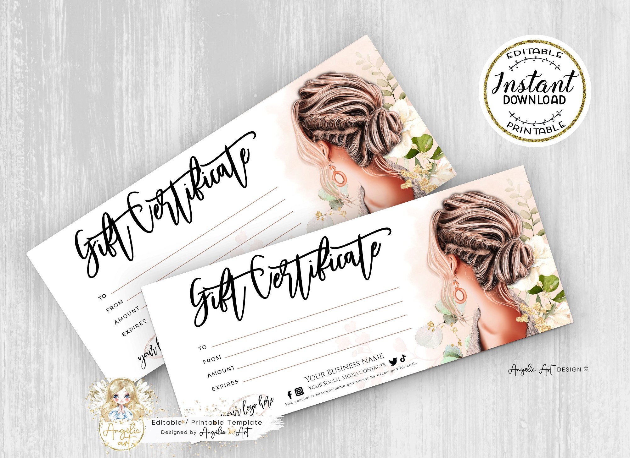 free hair salon gift card template customizable hair salon gift