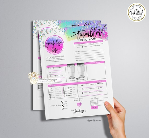 Purple Printable Order Forms 100% Editable Order Form Template | Craft