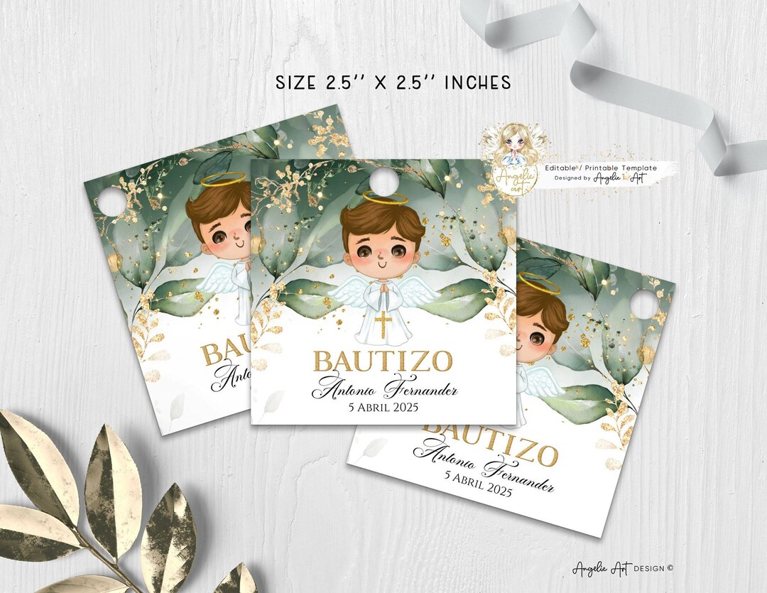 Bautizo Favor Tags Niño, EDITABLE Bautizo Favor Boy, Mi Bautizo Tags ...