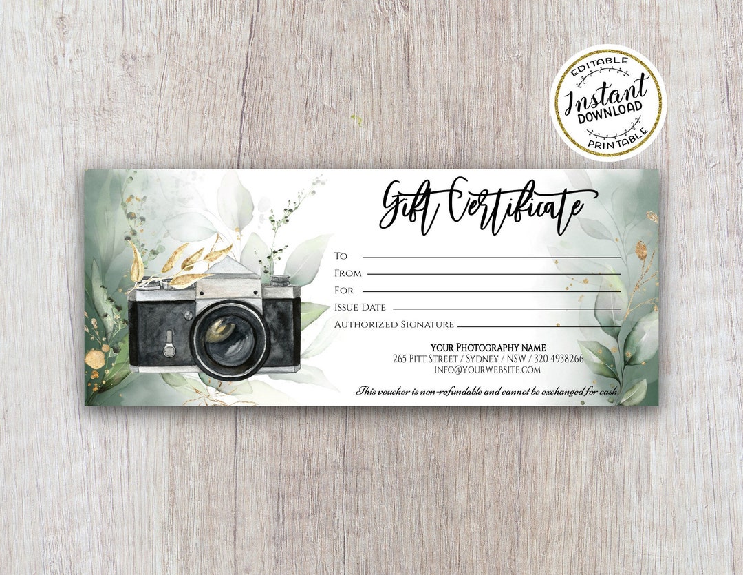 Photography Gift Certificate Templates Printable Gift Certificate Photo Photography Gift Certificate Templates Printable Gift Certificate Photo