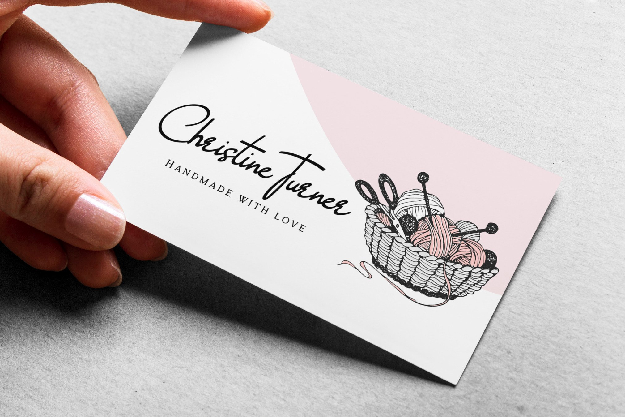 KNITTING Business Card Template Editable Handmade Yarn Etsy