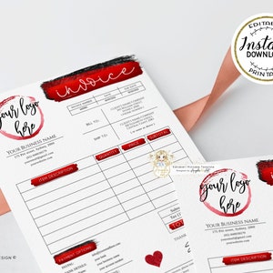 RED Editable Order Form Template - Modern Printable Order Form - Red ...