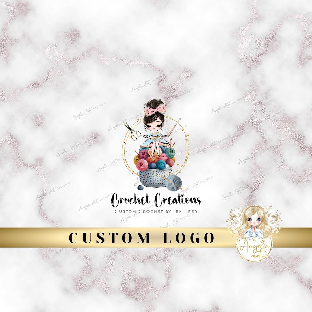 Custom Crochet Yarn Business LOGO Crochet Maker Editable Logo Template