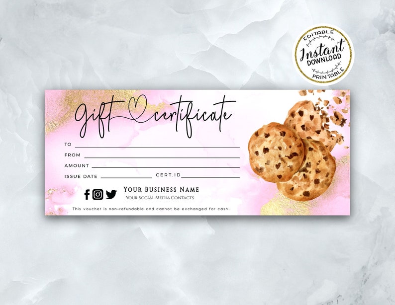 Free Printable Gift Certificates For A Bakery