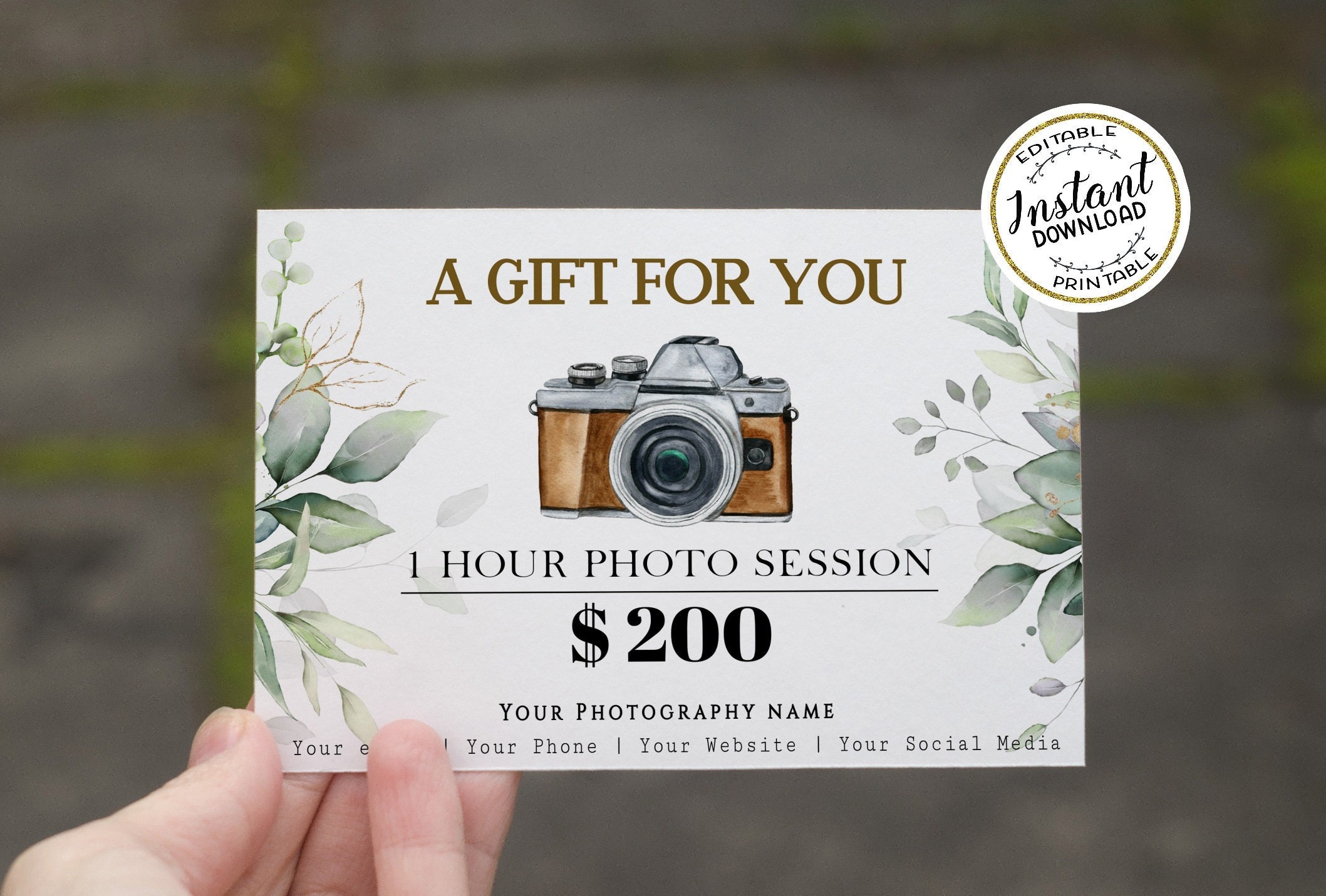 Photography Gift Certificate Template Editable Photography Etsy Photography Gift Certificate Template Editable Photography Etsy