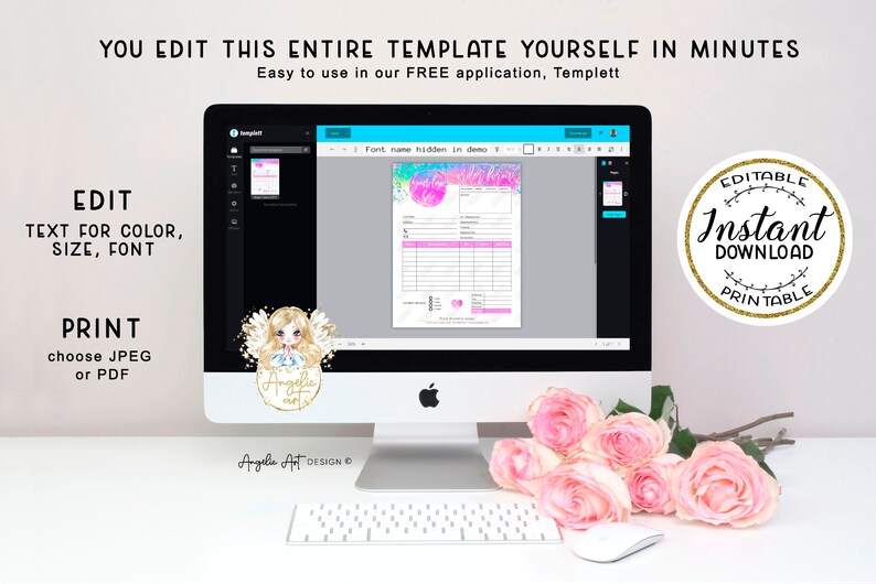 ELF Holographic Glitter Order Form Template EDITABLE - Etsy