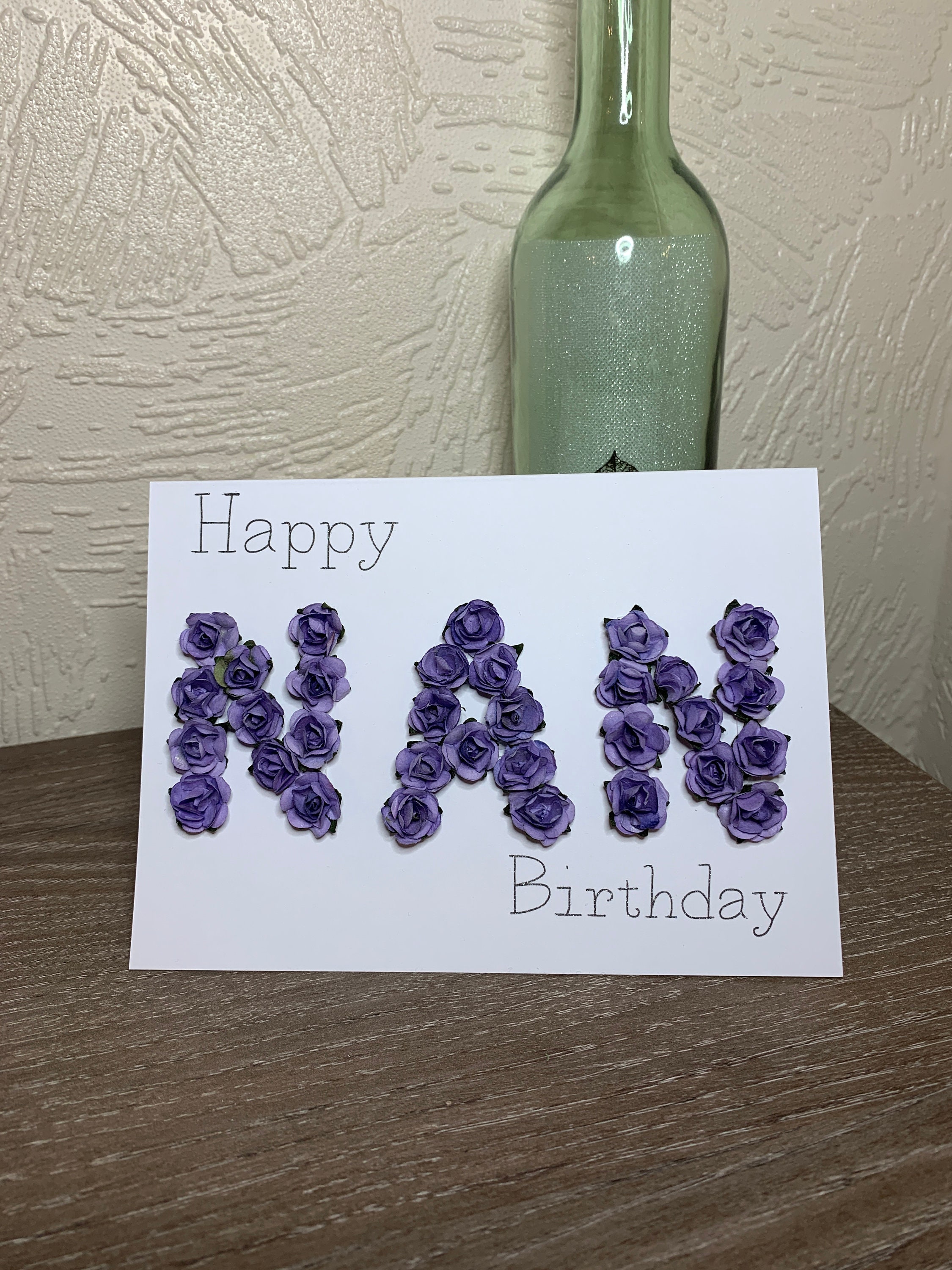 Happy Birthday Card for Nan Handmade Paper Flower Card for Etsy