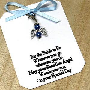 Brides Guardian Angel Charm, Bouquet Charm, Something blue, Angel Charm,