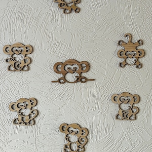 Wooden Monkey Nursery Decor, Animal Decor, Hanging Animal Wall Decor