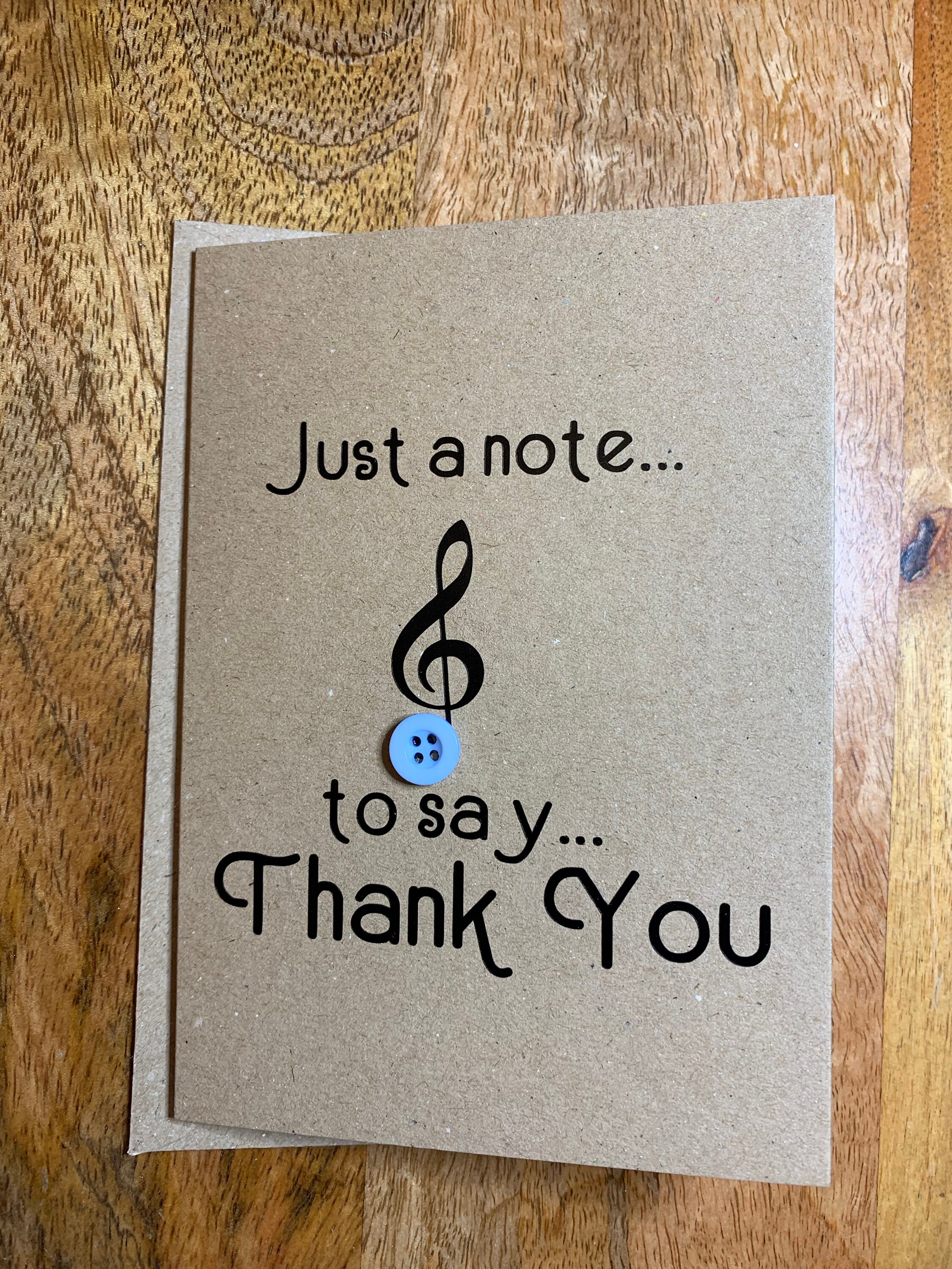 Just a Note to Say Thank You Thank You Card Just a Note Card - Etsy UK