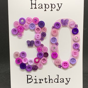 Carte de joyeux 30e anniversaire, carte souvenir personnalisée faite main, carte pour elle
