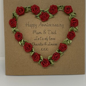 Personalised Anniversary Card, Happy Anniversary Card, Card For Mum & Dad, Card For Parents