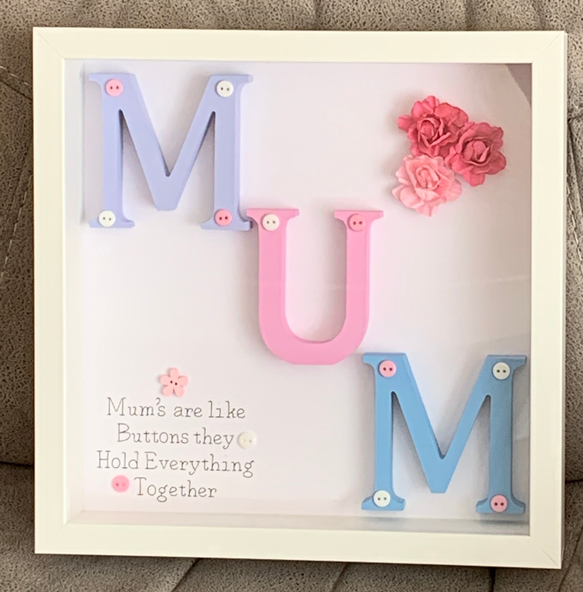 Mum Box Frame Mum's are like Buttons they hold everything Etsy