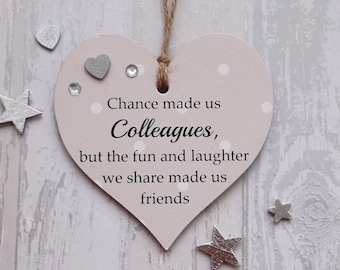 Chance Made Us Colleagues Quote Wooden Butterfly Shape Plaque Gift Sign btc1