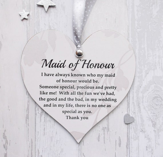 Maid Of Honour As Special As You Wooden Hanging Heart Plaque Wedding Gift Sign Maid Of Honour As Special As You Wooden Hanging Heart Plaque Wedding Gift Sign