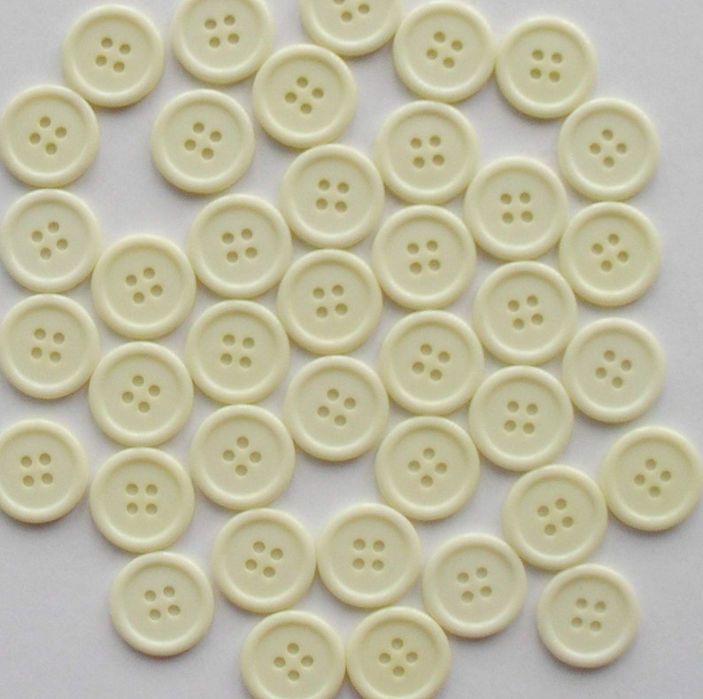 20 x 20mm Pale Cream PlasticAcrylic Buttons