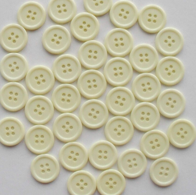 20 x 20mm Pale Cream PlasticAcrylic Buttons