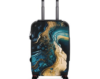 Suitcase Turkoise Wave Design