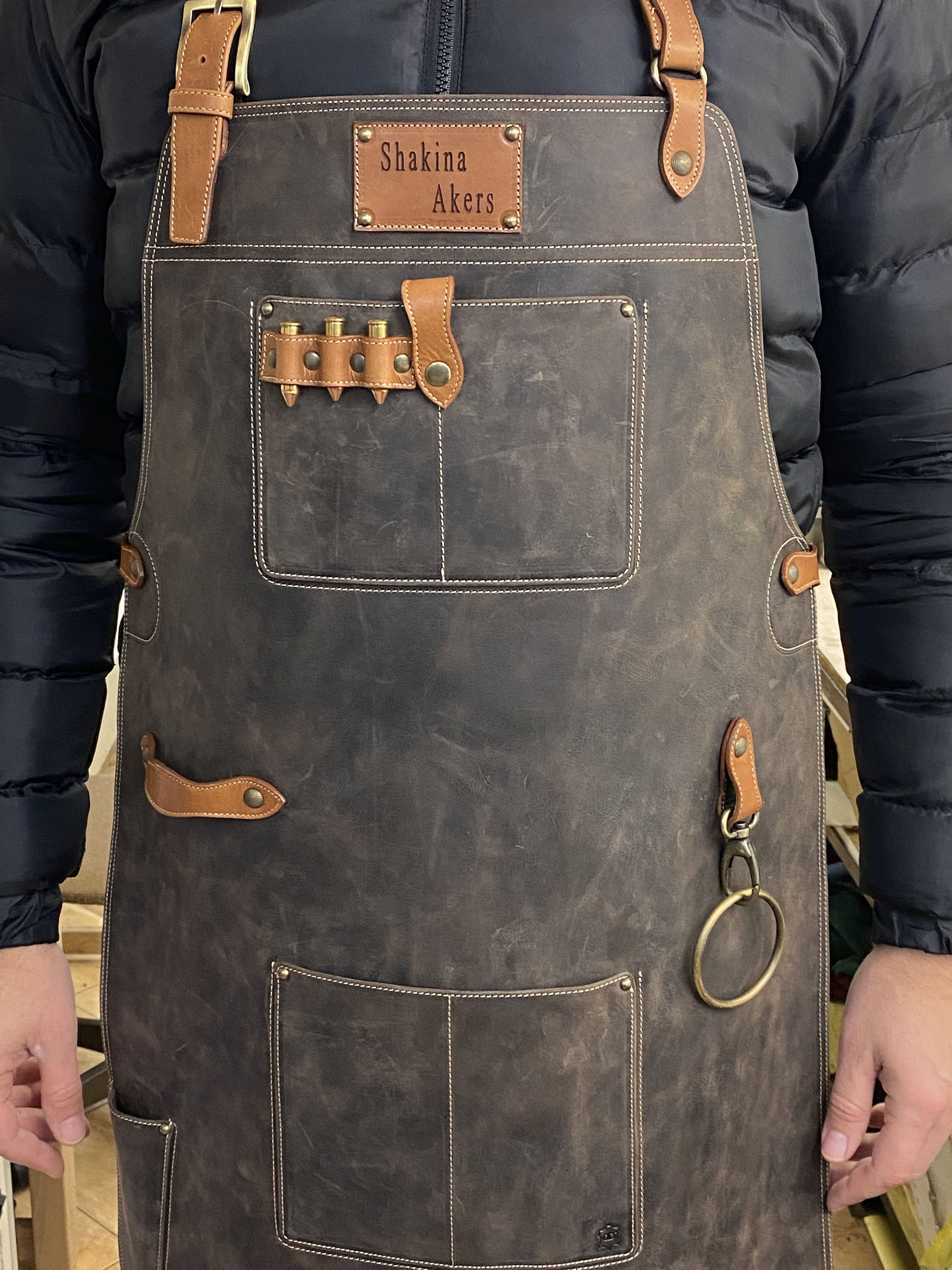 Leather Apron With Cartridges Beer Holster, 3 Sizes 3 Colors, Stitched ...