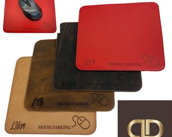 Personalized Laser Engraved Double Cowhide Leather Mouse Pad Anti-slip