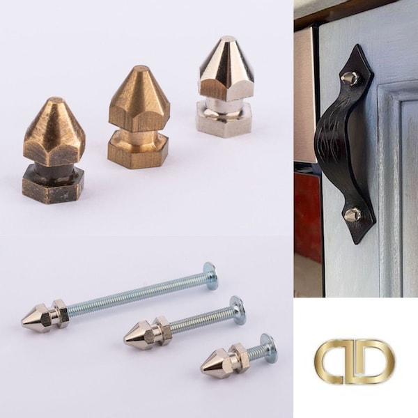 Leather Drawer Pulls/Handles Upgrade To Hexagonal Brass Capped Screws