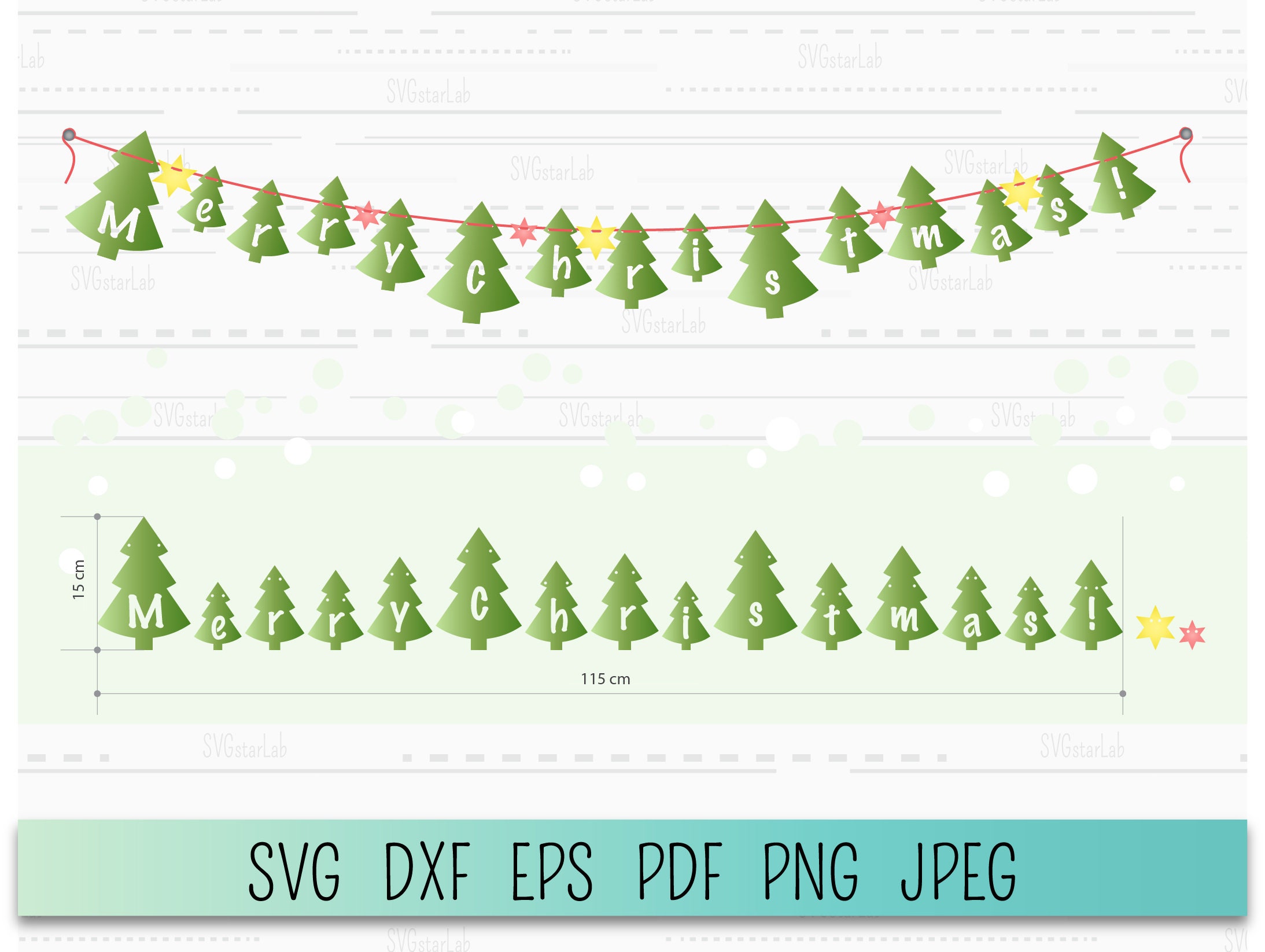 Download Merry Christmas Svg Garland Svg Letters Cut File Christmas Etsy