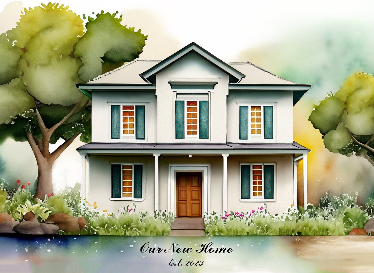 Custom Watercolor House Painting From Photo / Home Portrait, House ...