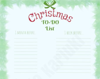Christmas To-do List Printable - Etsy