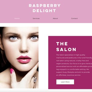 Wix Website Template - Beauty Salon, Beautician, Nail Salon, Health & Wellness, Facials, Minimalistic Website Design, Elegant Website Design