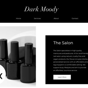 Wix Website Template - Beauty Salon, Beautician, Nail Salon, Health & Wellness, Facials, Minimalistic Website Design, Elegant Website Design