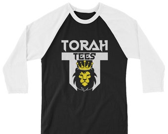 Torah Tees Lion of Judah 3/4 sleeve raglan shirt