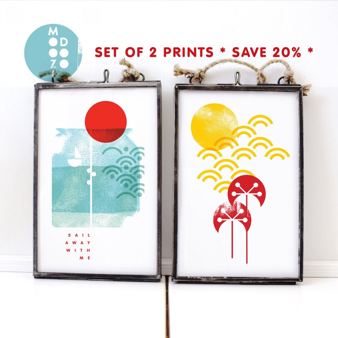 Art Print Set of 2. Minimalist Wall Art Set of 2. Travel Etsy