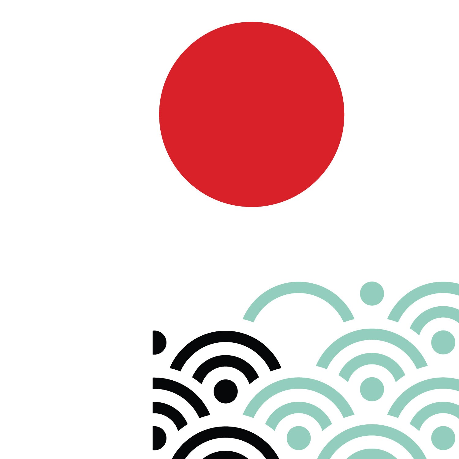 Ocean Turquoise. Japanese Modern Art Print. Minimalist Nautical Decor