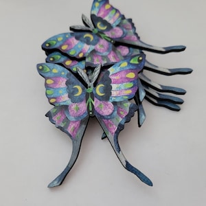 DESTASH 8 pack Woodcut Luna Moth Flatback Cabochons